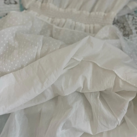 Lauren Ralph Lauren Black Label White Cottagecore Swiss Dot Midi Dress - Picture 11 of 11